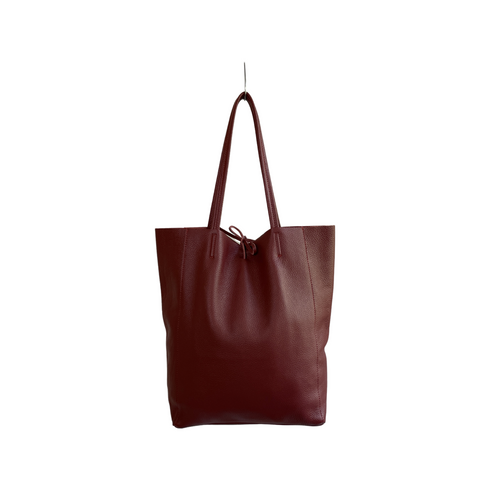 Shopper 100% Leder Dunkel-Rot