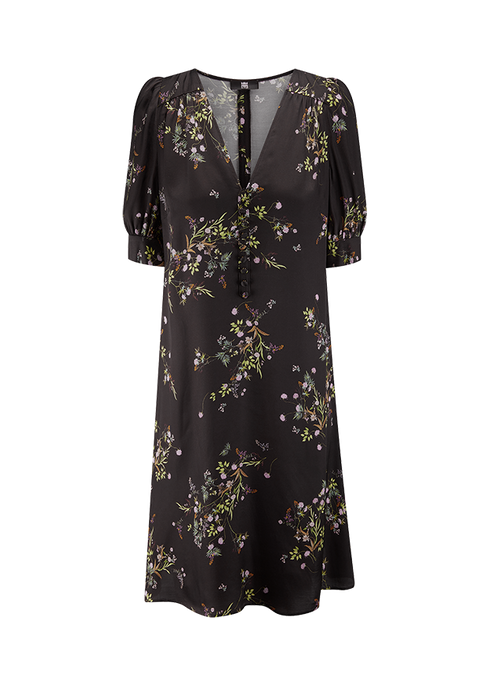 Minikleid mit Blumenprint cacao patterned