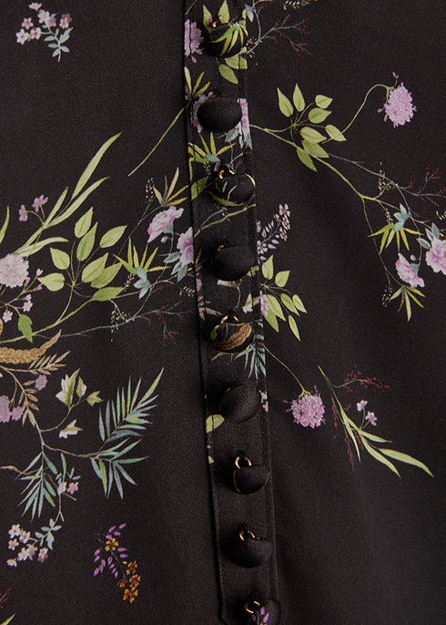 Minikleid mit Blumenprint cacao patterned