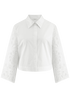 Popelinebluse mit Bestickten Ärmeln offwhite