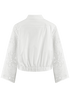 Popelinebluse mit Bestickten Ärmeln offwhite