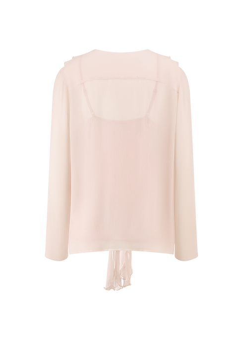 Fließende Bluse Mit Volantdetail blush