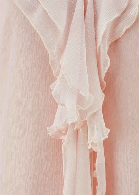 Fließende Bluse Mit Volantdetail blush