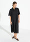 Kleid aus Besticktem Leinen black