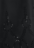 Kleid aus Besticktem Leinen black