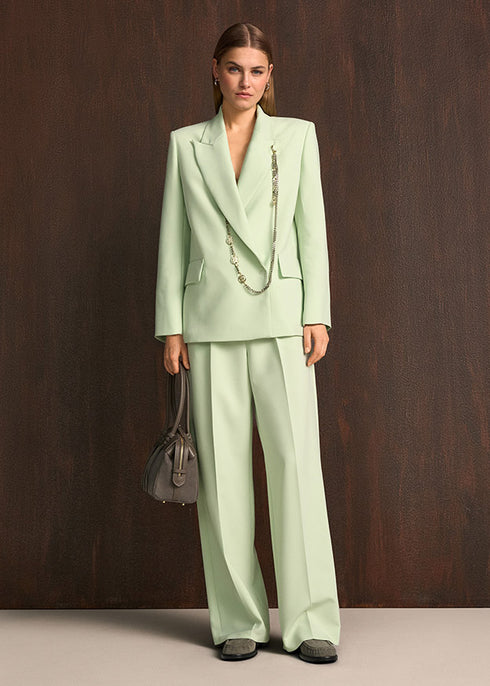 Blazer mit breitem Reverskragen matcha