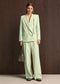 Blazer mit breitem Reverskragen matcha