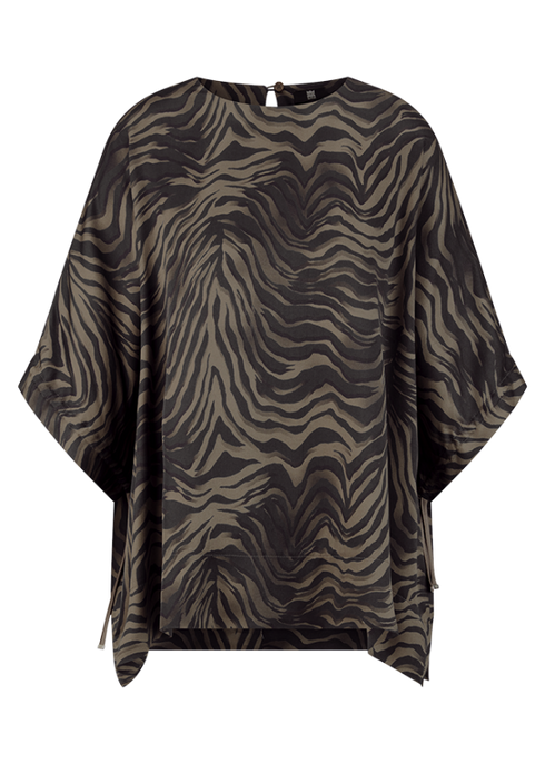 Fließende Bluse Mit Zebra-Print
