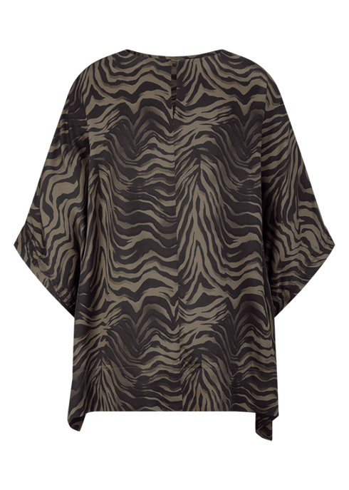 Fließende Bluse Mit Zebra-Print