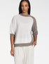 Kurzärmeliger Pullover TAUPE