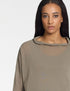 Kurzer Pullover – Baumwolle TAUPE