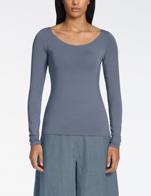 Zoe T-Shirt – Modal-Stretch BLAU GRAU