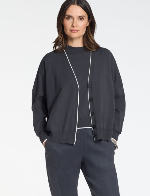 Strickjacke – Besatz ANTHRACITE