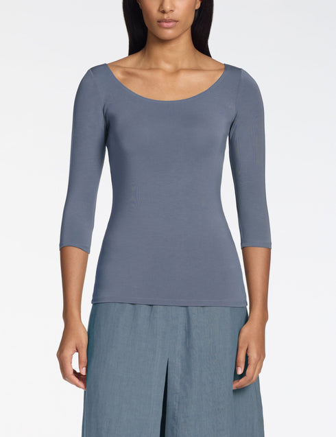 Aleisha T-Shirt - Modal-Stretch BLAU GRAU