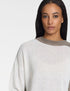Kurzärmeliger Pullover TAUPE