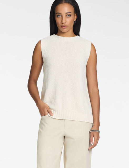 Nahtloser Pullover – Frotté KREIDE