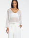V-Pullover – Mesh-Effekt KREIDE