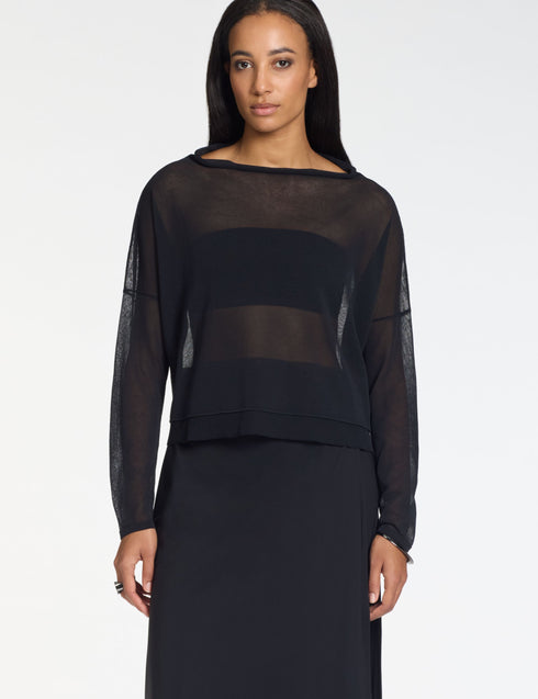 Kurzer Pullover – Baumwolle Schwarz