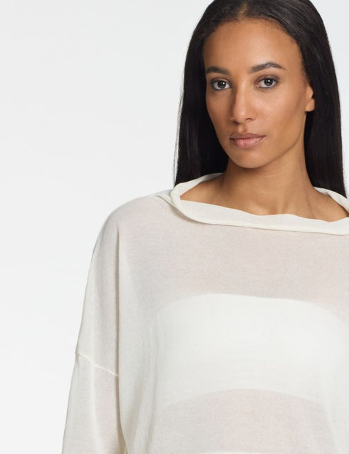 Kurzer Pullover – Baumwolle KREIDE