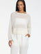 Kurzer Pullover – Baumwolle KREIDE