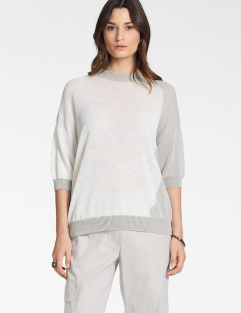 Kurzärmeliger Pullover PERLGRÜN