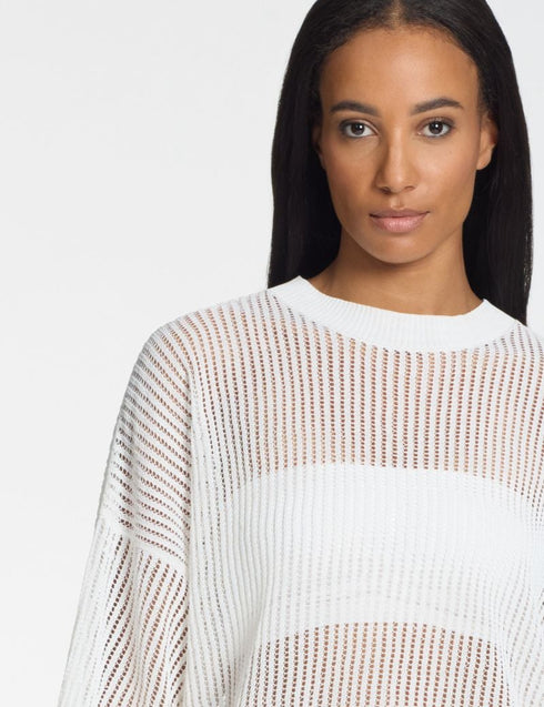Oversize-Pullover Mesh-Effekt KREIDE