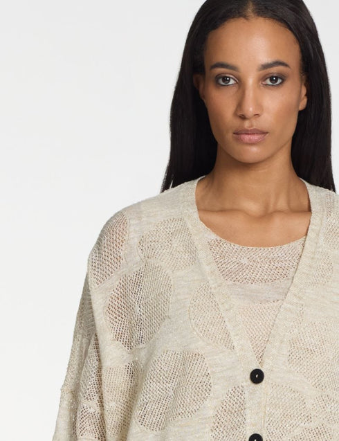 Strickjacke – Baumwollblüten LEINEN