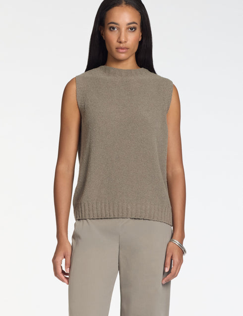 Nahtloser Pullover – Frotté TAUPE