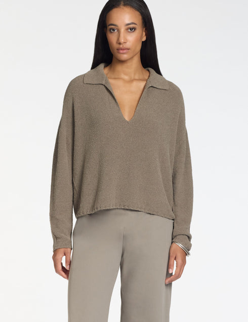 Polopulli – Frotté-Textur TAUPE