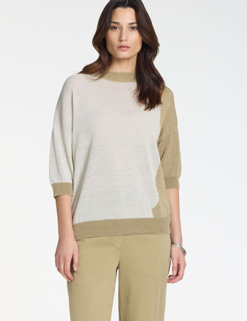 Kurzärmeliger Pullover SAND