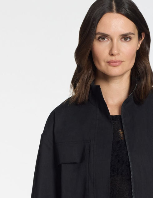 Jacke – Stretch-Leinen Schwarz
