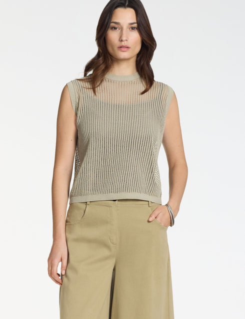 Pullover – Mesh-Effekt SAND