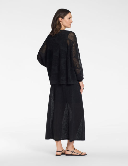 Strickjacke – Baumwollblüten Schwarz