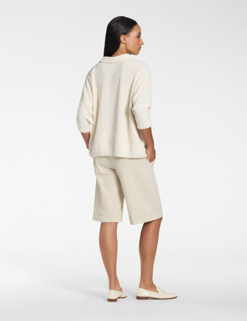 Pullover Taschen Frotté-Textur KREIDE