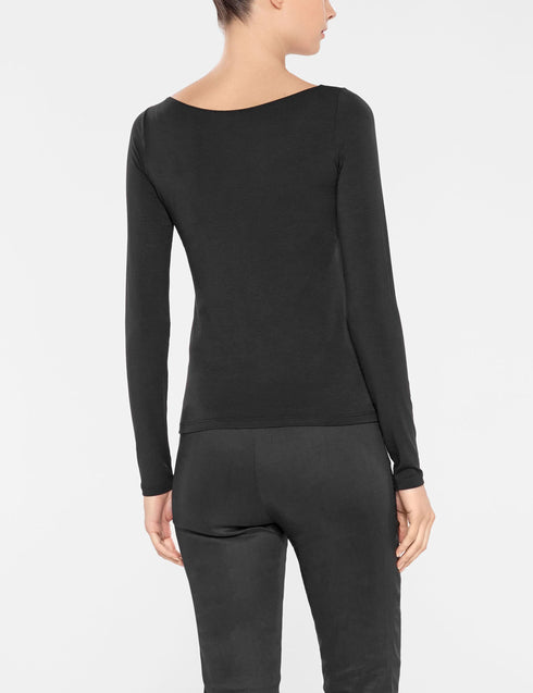 Zoe T-Shirt – Modal-Stretch Schwarz