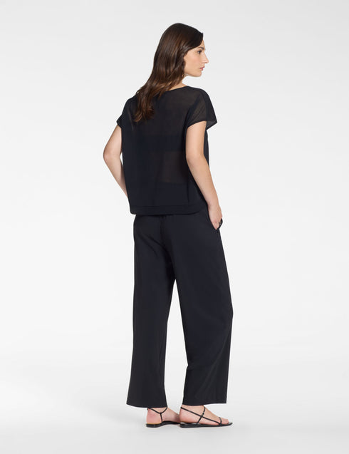 V-Pullover – Mako-Baumwolle Schwarz