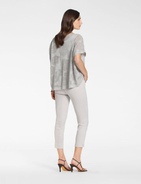 Pullover Leinen Baumwollblüten PERLGRÜN