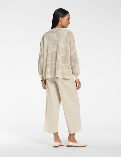 Strickjacke – Baumwollblüten LEINEN