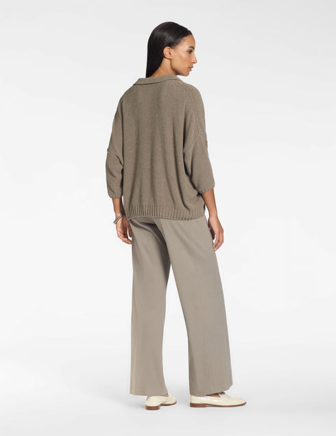 Pullover Taschen Frotté-Textur TAUPE