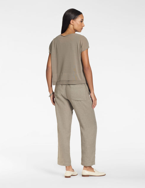 V-Pullover – Mako-Baumwolle TAUPE