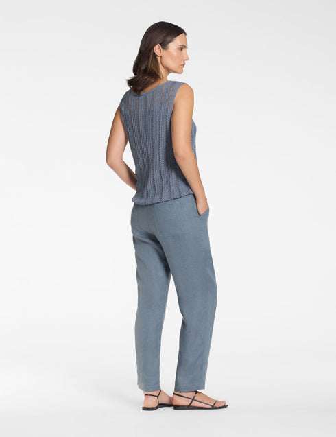 Ärmelloser Pullover BLAU GRAU