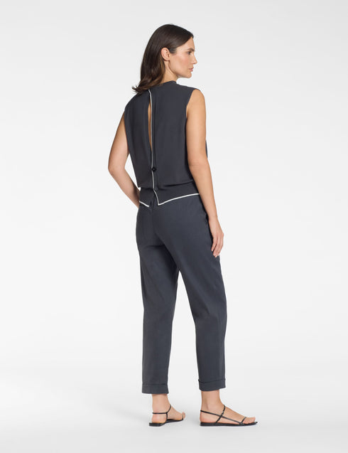 Ärmelloser Pullover – Besatz ANTHRACITE
