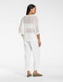 Oversize-Pullover Mesh-Effekt KREIDE