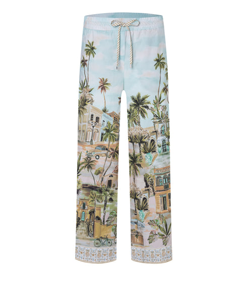 Damenhose Candice Pastell-Karibik-Print